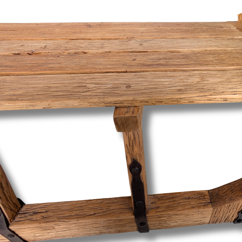 Elm sleigh bench by Restoration Hardware