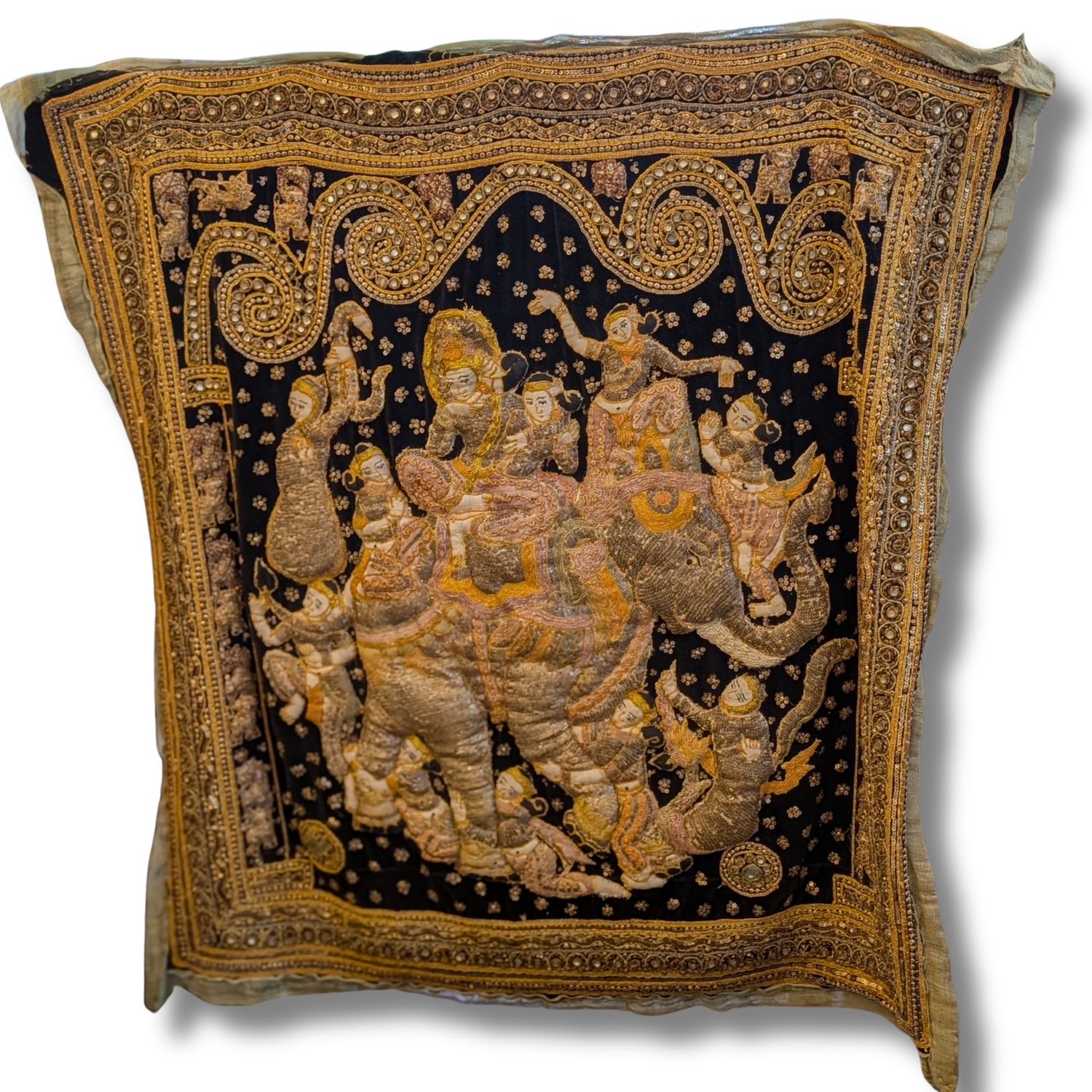 Vintage Burmese Kalaga Tapestry (Purchased in Brunei, 1980s)