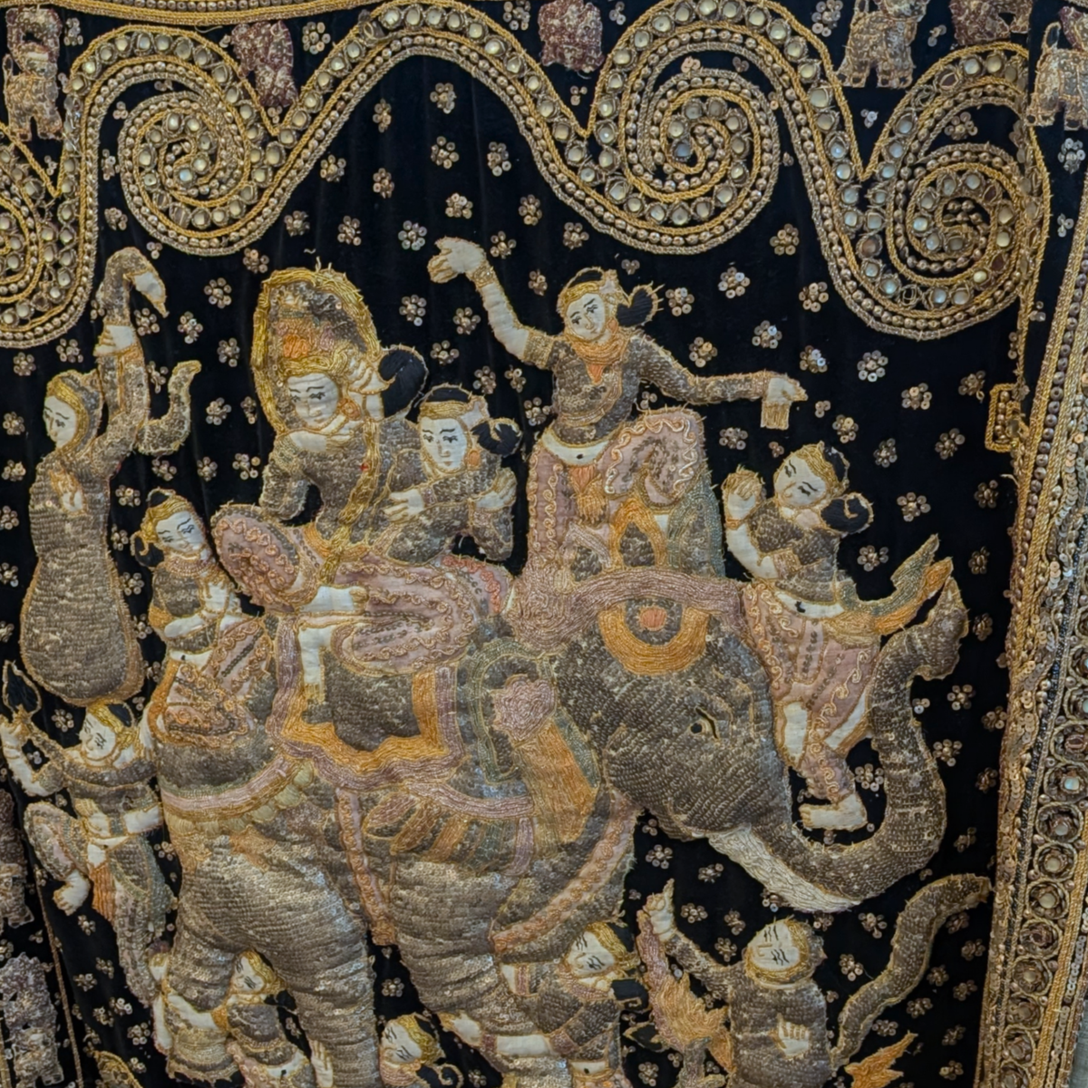 Vintage Burmese Kalaga Tapestry (Purchased in Brunei, 1980s)