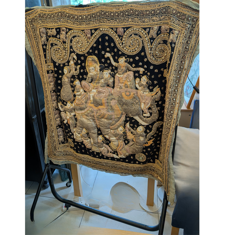 Vintage Burmese Kalaga Tapestry (Purchased in Brunei, 1980s)