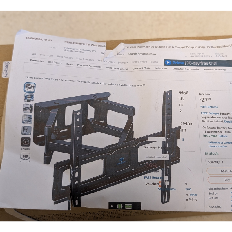 Perlesmith Full Motion TV Wall Mount (PSMFK4)