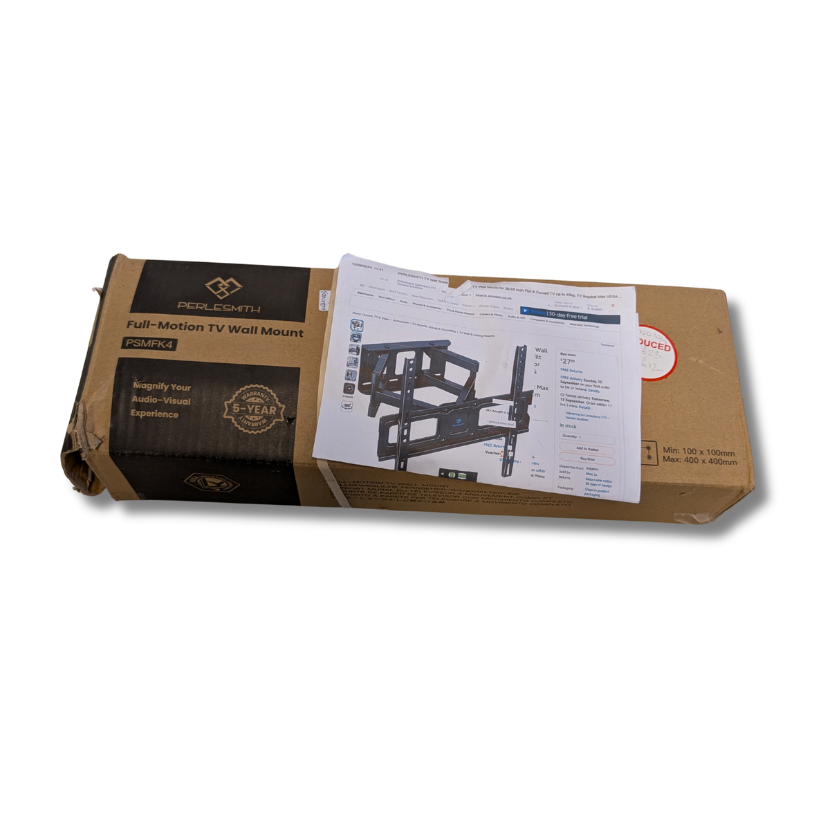 Perlesmith Full Motion TV Wall Mount (PSMFK4)