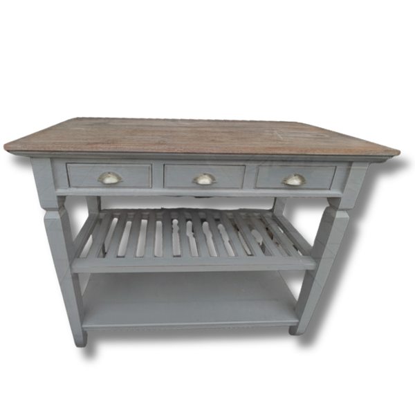 Brighton Kitchen Island with Butcher's Block Top