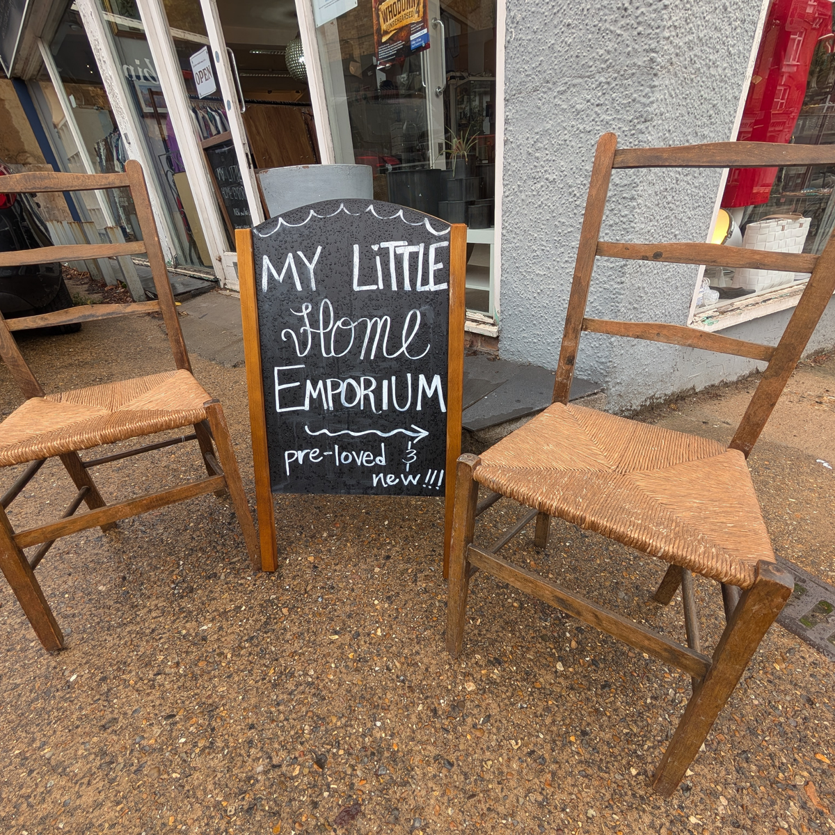 Vintage Ladder Back Rush Seat Chairs (Pair Available)-